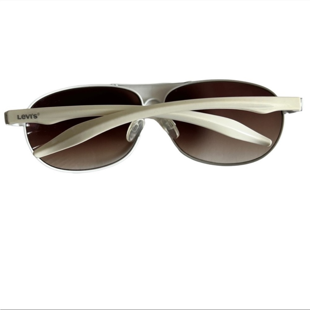 LEVI’S Aviator Sunglasses White Gradient Brown Lens - Picture 6 of 16
